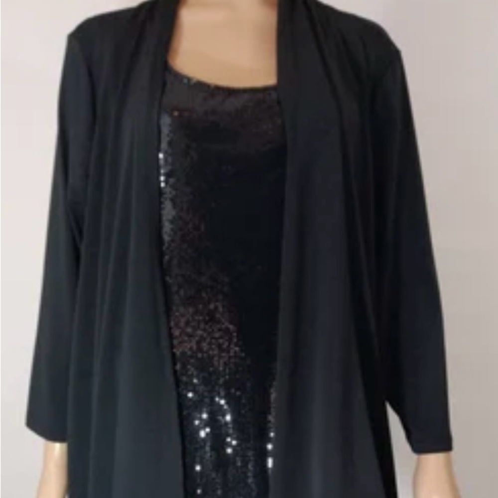August Silk Black Sequin Top